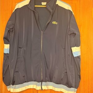 Lacoste Sport Full Zip Track Jacket Blue Colorblock Size 8 Vintage
